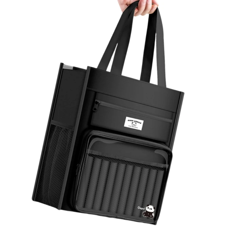 حقيبة الكتب القماشية حقيبة الكتب المدرسية المحمولة 8 مقصورات حقيبة تنظيم الحرف اليدوية