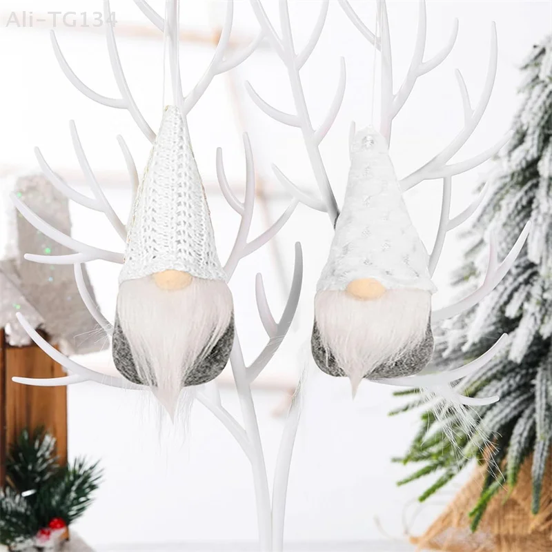 ตุ๊กตาถักไหมพรม 3 ชิ้น ไม่มีหน้า ตกแต่งต้นคริสต์มาส ของตกแต่งบ้าน สุขสันต์วันคริสต์มาส ของขวัญปีใหม่