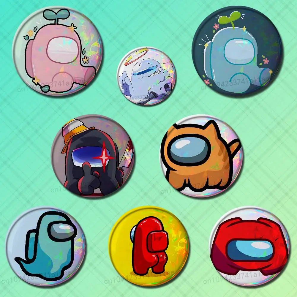 

A-Among Game U-US Badges 25mm 32mm 44mm 58mm 75mm Cartoon Brooch Pins Backpack Hat Accessories Lover Gifts