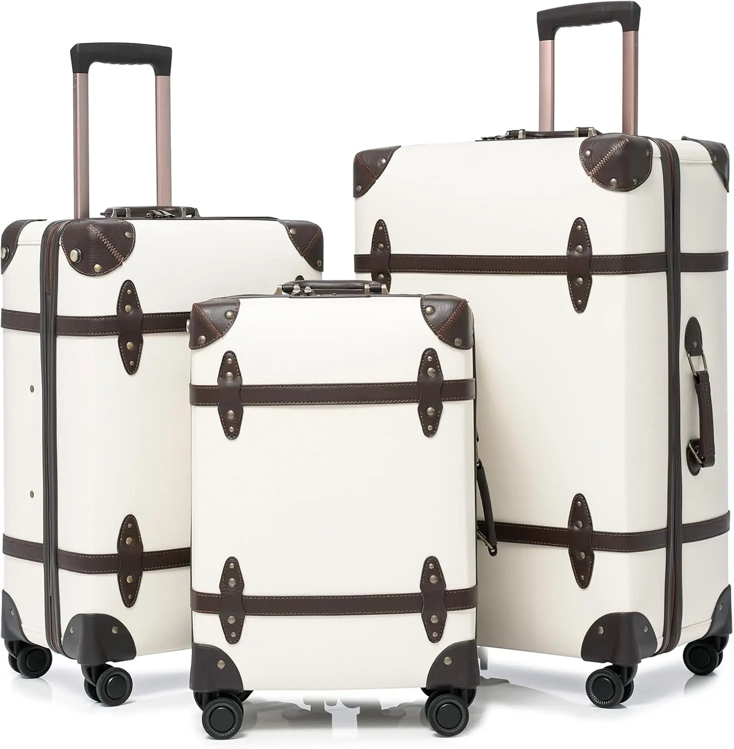 

Urecity Vintage Travel suitcase set can carry cute suitcase TSA lock Luggage with rolling wheel 3 pieces zipper vintage suitcase