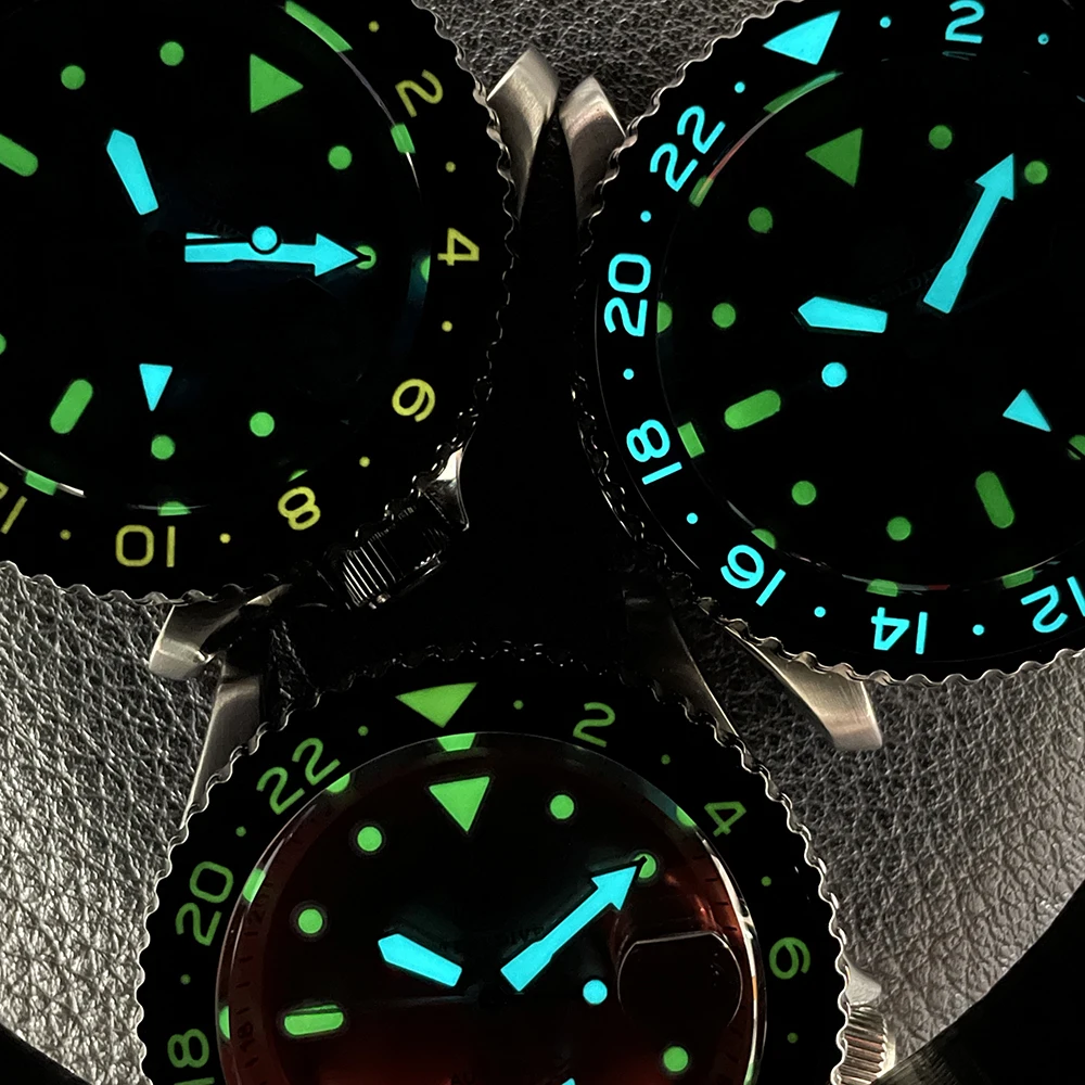 STEELDIVE Orologio automatico da uomo 42MM GMT Sport Orologio da polso meccanico Diver 20ATM Impermeabile Lunetta in ceramica luminosa NH34 Zaffiro