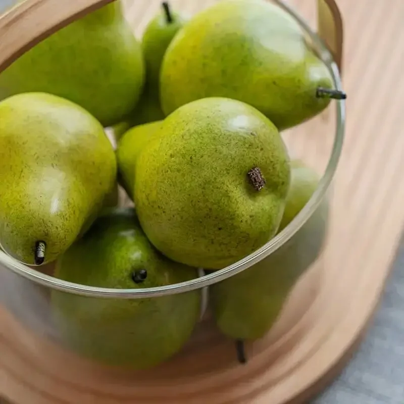 Simulated Fruit Ornaments Pear Fruit Basket Desktop Decorative Handicrafts Storage Container Home