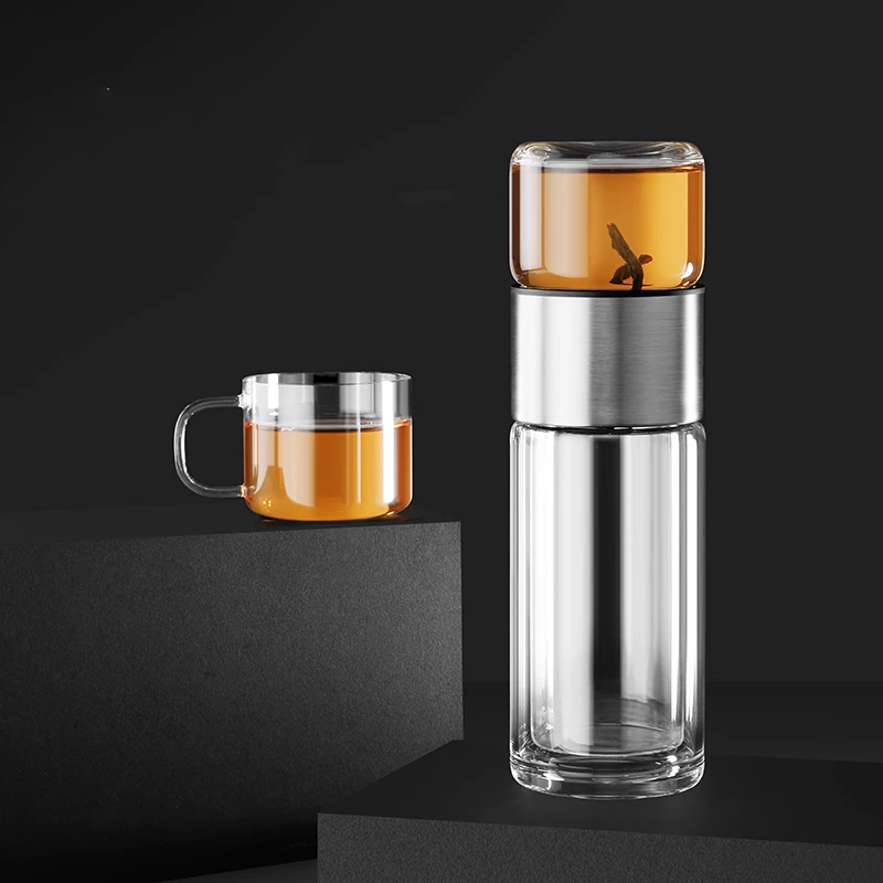 SAMADOYO-Tea Separator, Heat-Resistant Glass Brewing, Tea Filtration, Portable Cup, Outdoor, Travel, Vehicle Water Cup