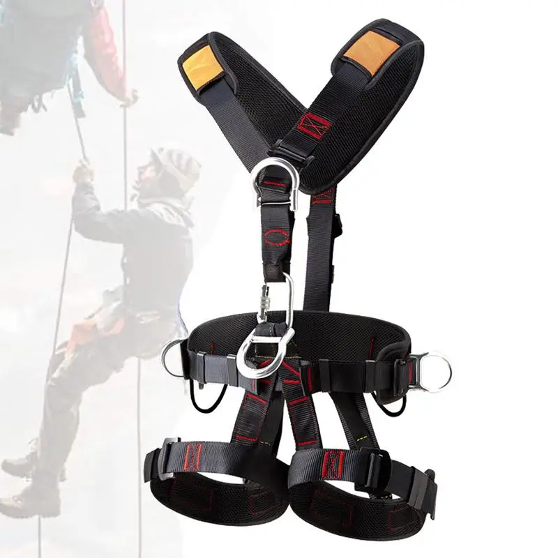 

Full Body Roofing Harnesses Five-point Safety Belt With Adjustable Buckles Detachable Fall Harness For Men Tree Climbing Gear