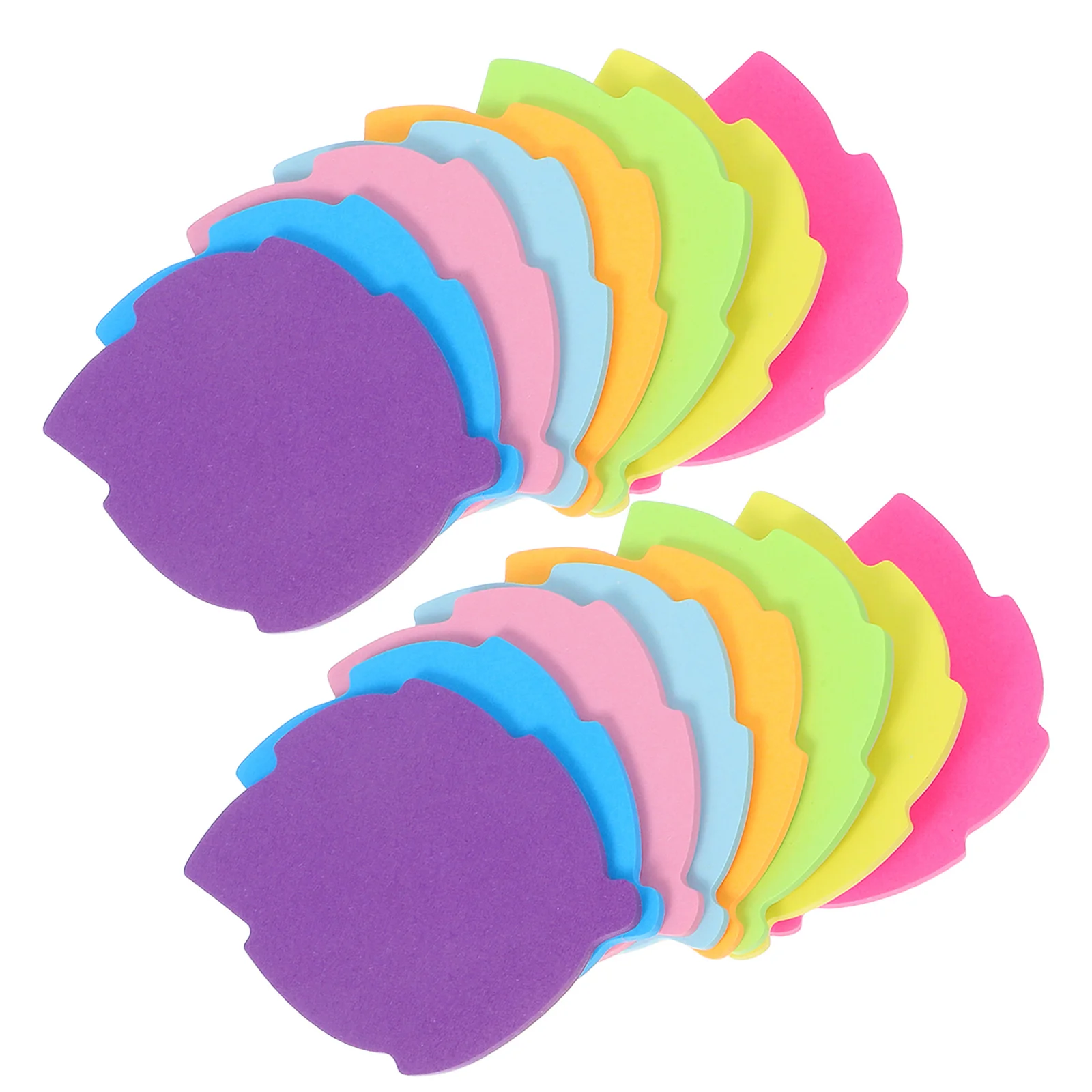 16 قطعة أوراق شكل مذكرة ذاتية اللصق ملاحظات ألوان الفلورسنت الساطعة منصات لاصقة قابلة للإزالة لمكتب المدرسة المنزل المفكرة الصغيرة #2