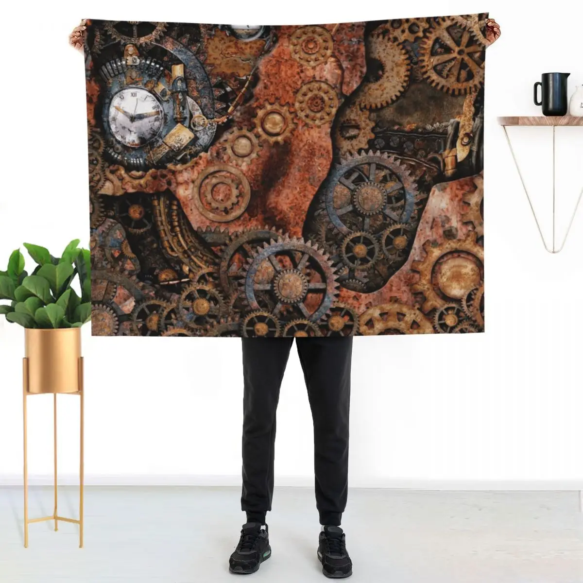 Steampunk Gear Art | Clockwork Gears | Steampunk Cogwheel Gears Throw Blanket Single Thins Giant Sofa for babies Hairy Blankets