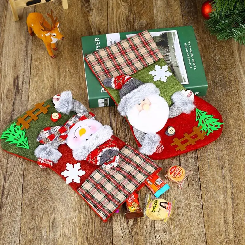 Vintage Christmas Stockings Festive Christmas Holiday Gift Bags Cute Gift Bags Durable Christmas Decoration For Kids Fireplace