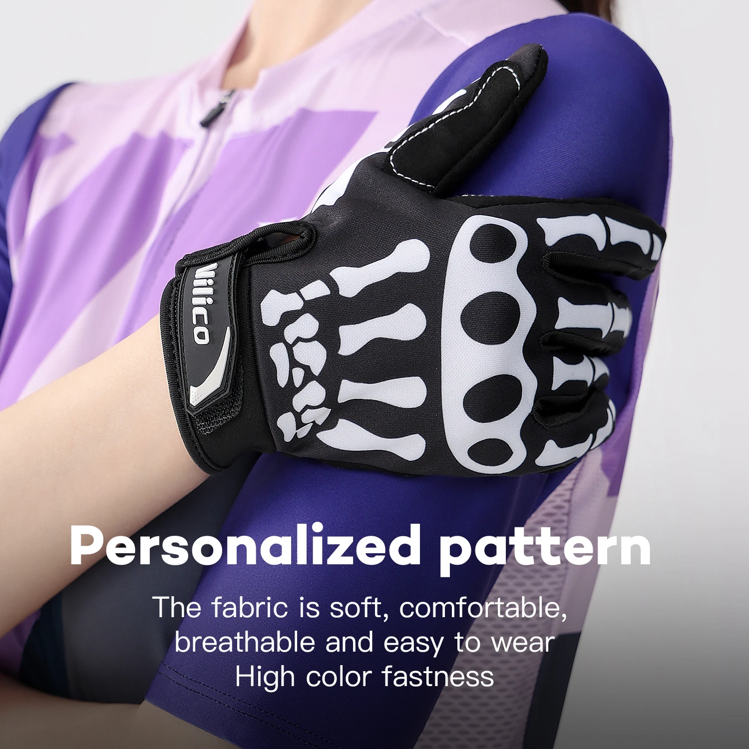 قفازات الهالوين، دعائم المكياج، مستلزمات الهالوين، قفازات مخلب الجمجمة، منتجات المهرجانات، قفازات مبطنة لركوب الدراجات