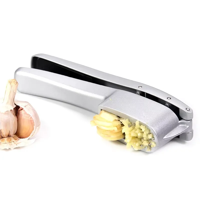 

D9 Garlic Press & Slicer 2 in 1 - Aluminium Garlic & Ginger Mincer and Slicer with Slicing and Grinding - Kitchen Cooking Tools