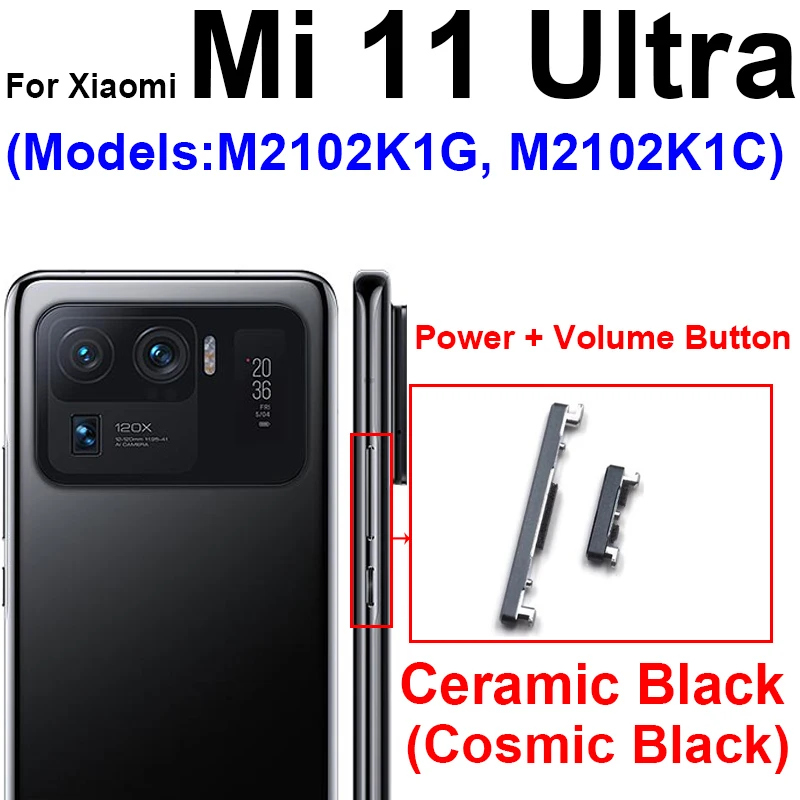 On Off Power Volume Side Button For Xiaomi Mi 11 Mi 11 Pro Mi 11 Ultra Mi 11 Lite Mi 11 5G Power Volume Control Switch Key Parts