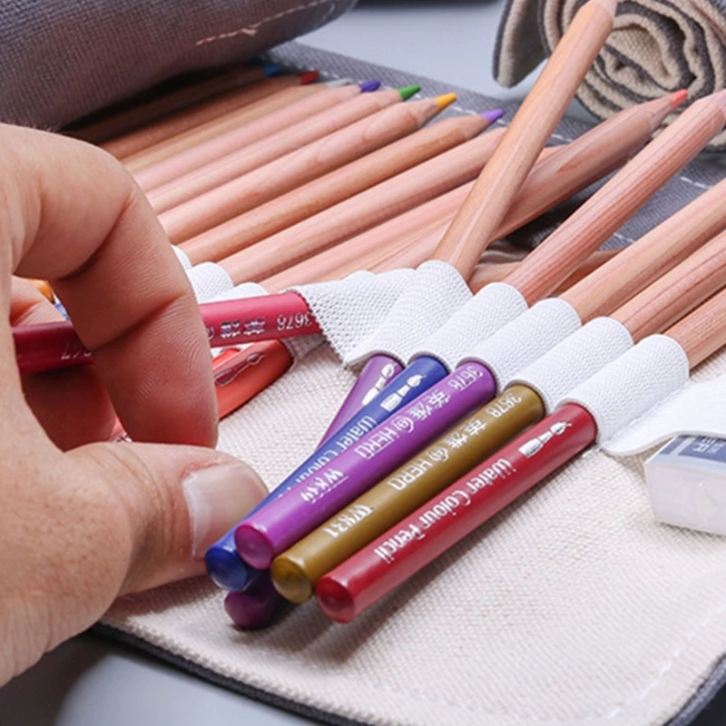 Bleistift Fall Schule Liefert Student Kunst Stift Tasche Beutel Leinwand Stift Wrap Rolle Make-Up Kosmetik Pinsel Stift Lagerung Schreibwaren