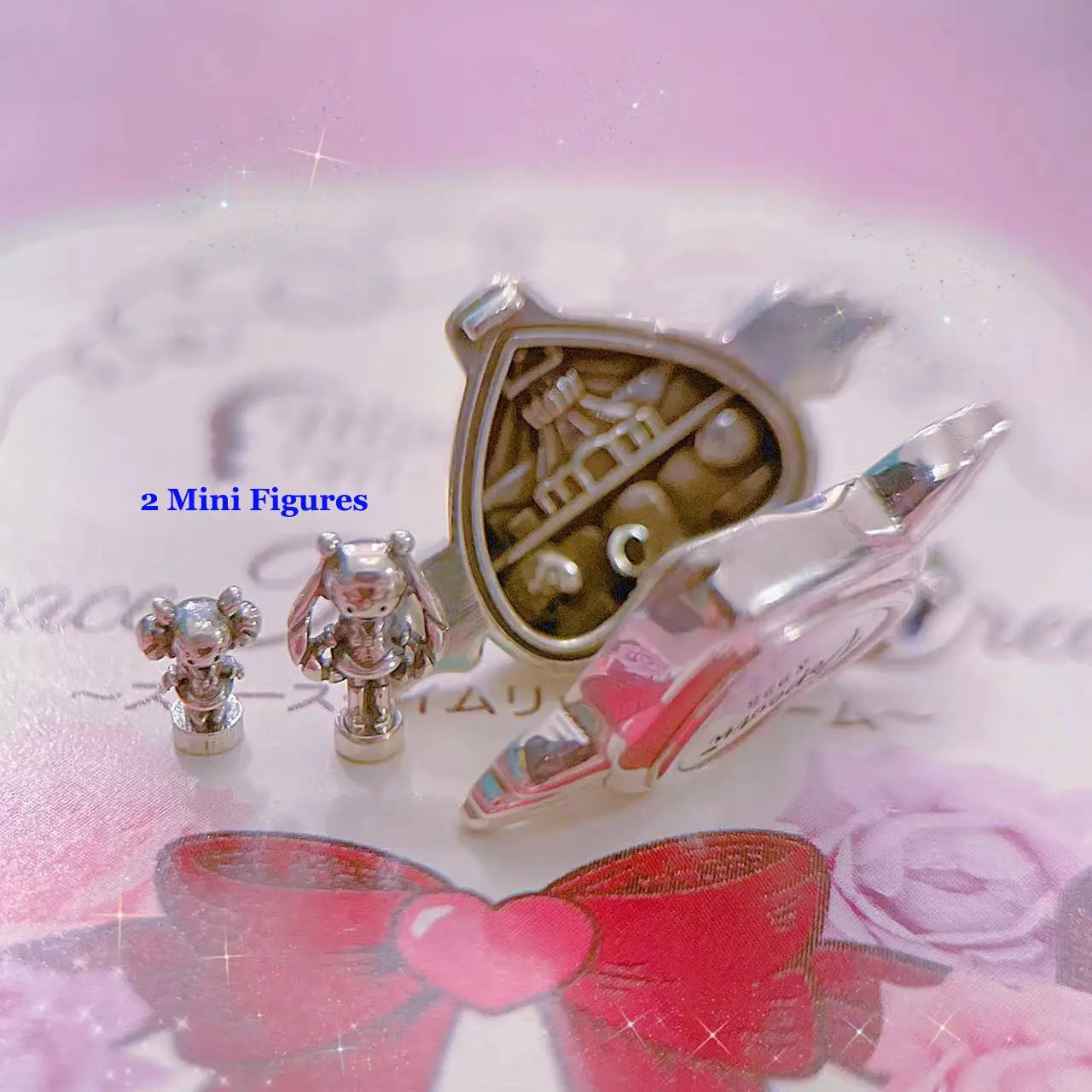 925 Sterling Silver Anime Sailor Moon Cosmic Heart Compact Polly Pocket Charm Bead With 2 Dolls For Pandora Bracelet Collection