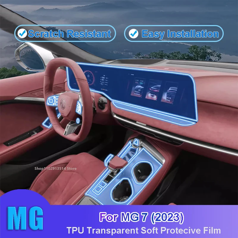 

TPU Car Interior Gear Dashboard Protective Film Transparent For MG 7(2023) Anti-scratch Accessories