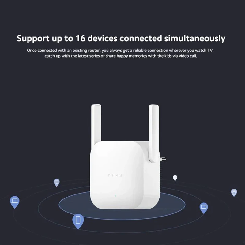 Global Version Xiaomi WiFi Range Extender N300 External Antennas 2.4G Up To 300Mbps Smart WiFi Amplifier EU Plug