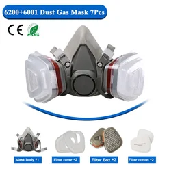 6200 Respirator Dust Gas Mask Set Vehicle Painting Spray Cartridge Box 6001 Orgainc Acid Vapors 5n11 Filters Dust-Proof Mining