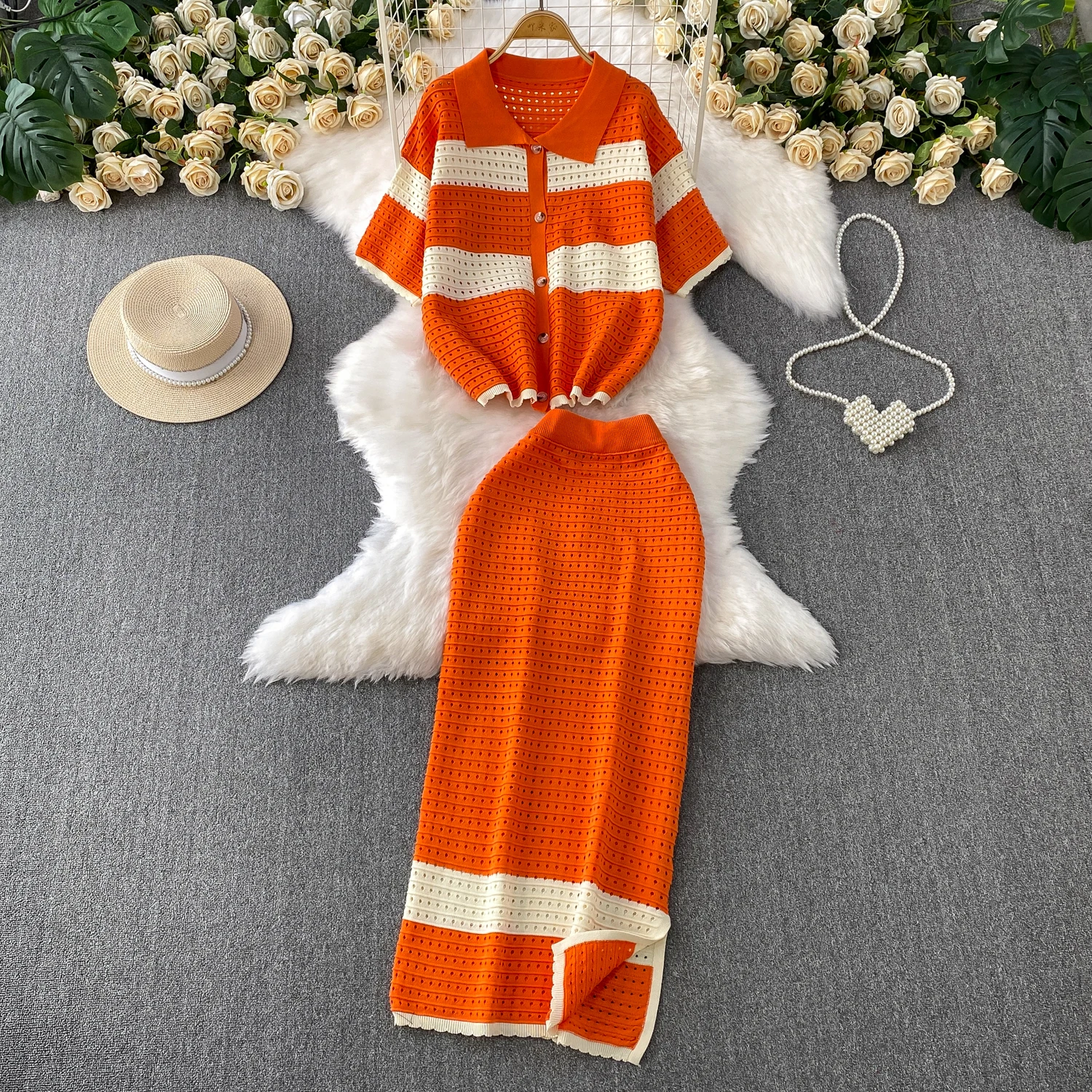 

Chic Elastic Knit hollow out loose Elegant Korean Fashion Vestidos Summer Slim Wrap Pencil Dress