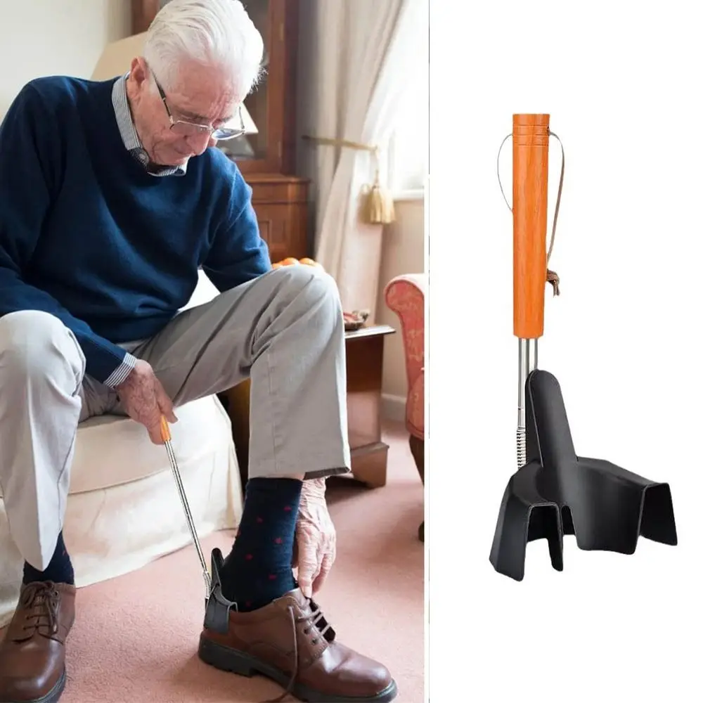 

Long Handle Shoe Horn Adjustable Durable Telescopic Shoehorn Easy To Take Without Bending Over Shoe Lifter Shoe Assistive Device