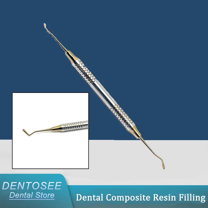 

Инструмент для наполнения стоматологической композитной смолы, шпатель с двойной головкой, ручка из нержавеющей стали, инструменты для реставрации стоматологической лаборатории