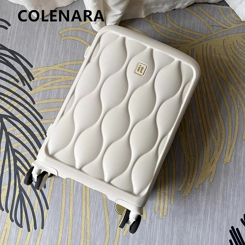 

COLENARA 20"29 Inch Handheld Travel Suitcase Large Capacity Trolley Case ABS + PC Boarding Box Women's Universal Wheel Luggage