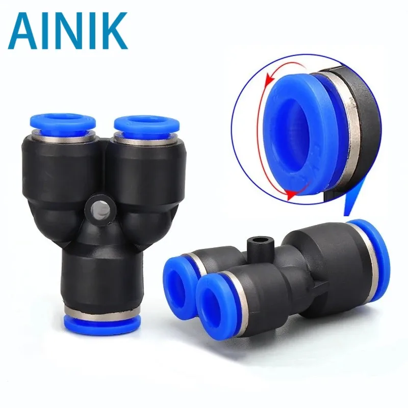 Pipe Fittings Plastic Pneumatic Connector Fitting Quick Push For Air Water Connecting PY PW Connect 4 6mm 8mm 10mm 12mm Y Shape