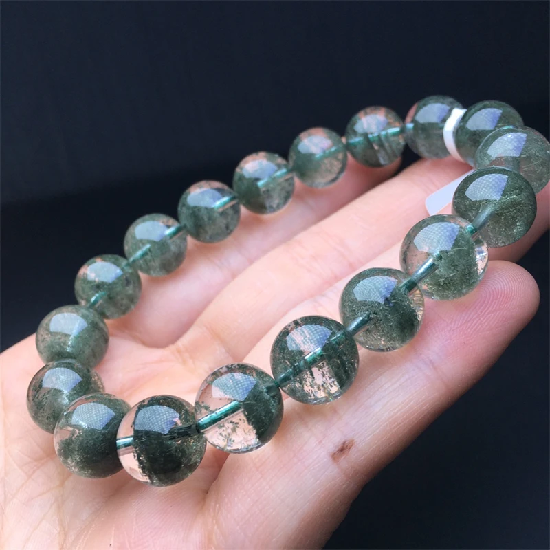 

12 мм натуральный зеленый сад тысячи слоев кварцевого браслета для мужчин и женщин красочные очаровательные браслеты для йоги лечебные модный подарок 1 шт.