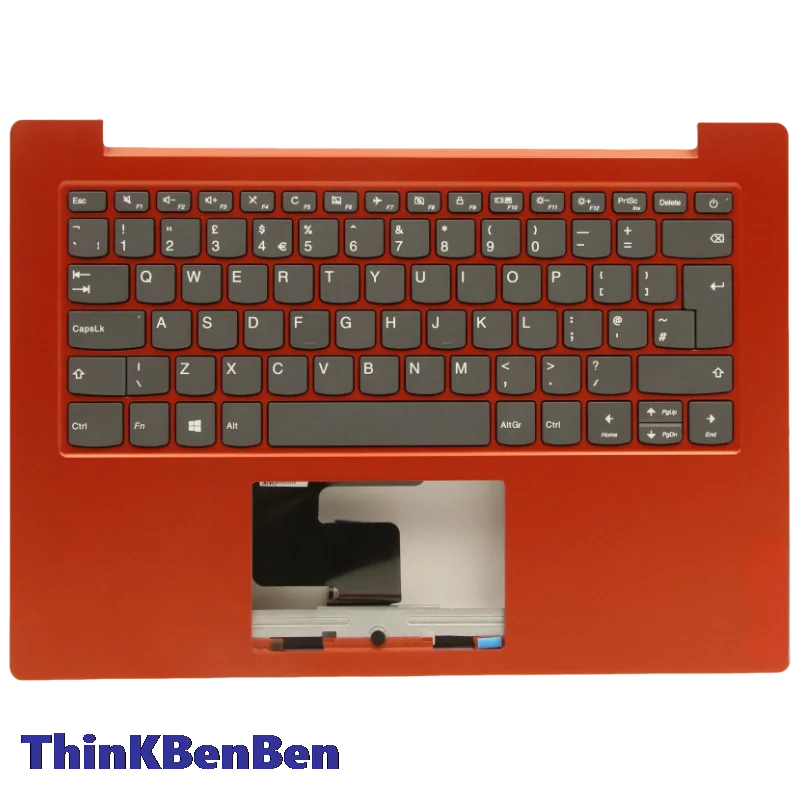 UK English Flame Orange Keyboard Upper Case Palmrest Shell Cover For Lenovo Ideapad 1 14 14ADA05 5CB0Z56872