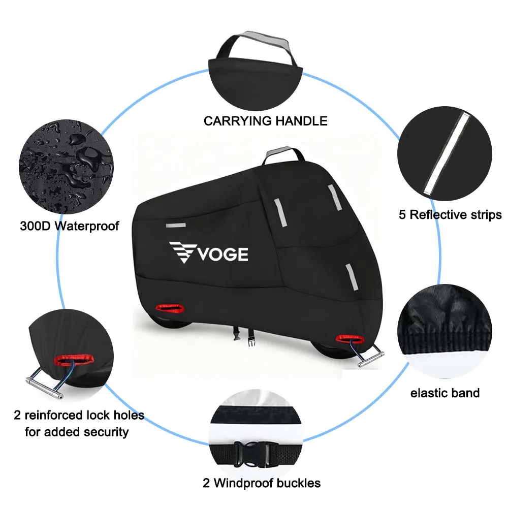 Motorcycle Cover 300D Oxford Waterproof Outdoor Indoor Snow Dust UV Protection for Voge voge 525dsx ds900x 625dsx 300 gy rally