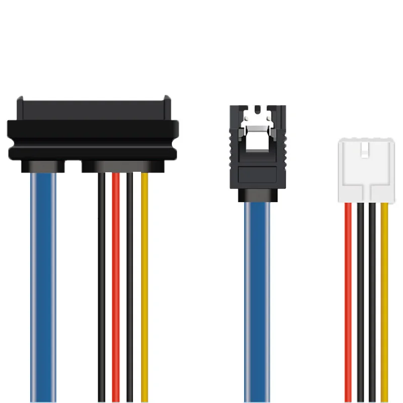 Cable SATA 3,0 de 7 + 15 A 7 pines, Cable de alimentación de datos pequeño de 4 pines y 2,54mm para Mini disco duro de placa base Industrial de 20cm y 30cm