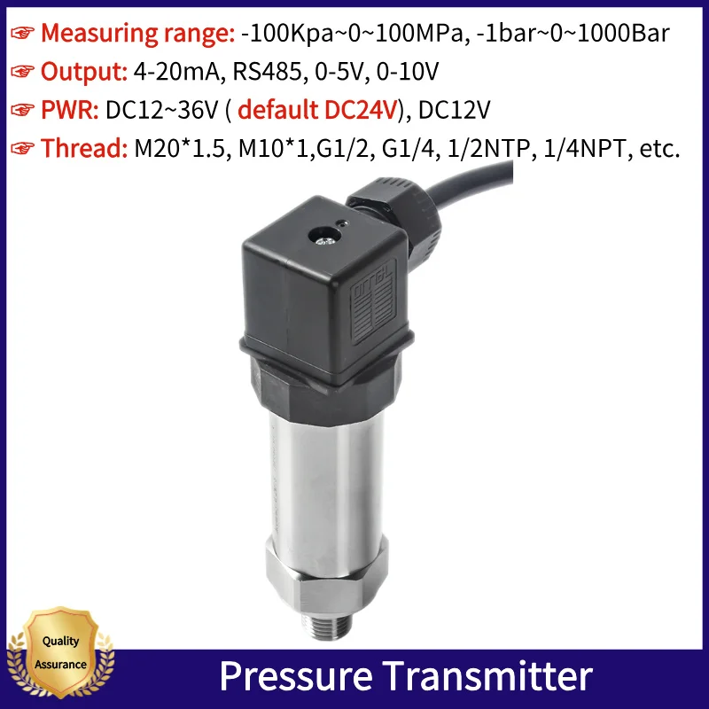 

0-4bar 0-400bar 0-600bar Pressure Transmitter Accuracy Pressure Sensor 4-20mA 0-10V RS485 Hydraulic Water Pressure Transducer