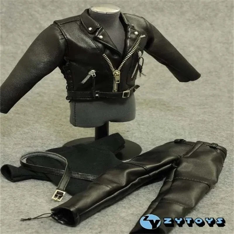 

1/6 Male Soldier Arnold Leather Suit Zipper Locomotive Edition Model Accessories Fit 12'' Action Figure Body In Stock