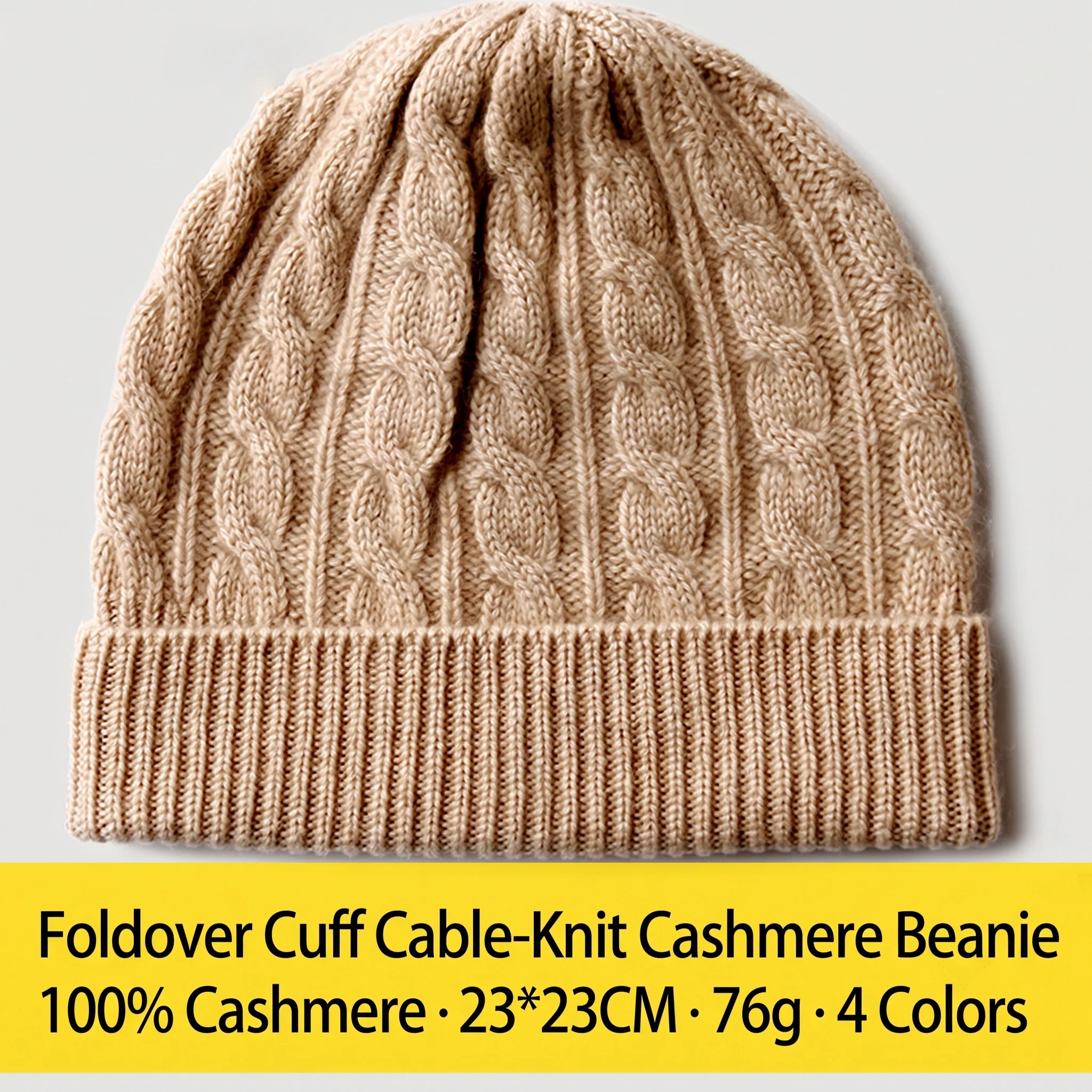 Beanie Cuffed Knit - Berretto in Cashmere Puro al 100%