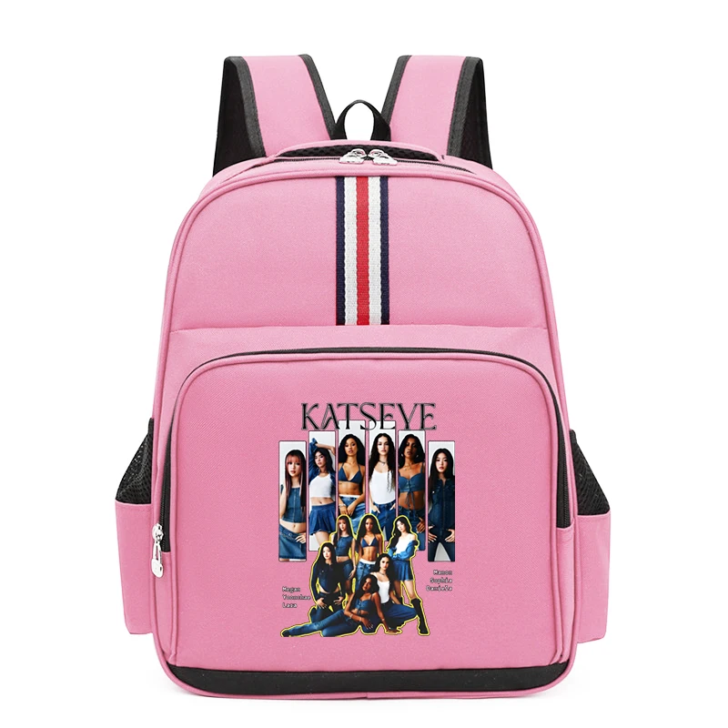 Children's Backpack Girl Group Katseye Print Schoolbag Boys Girls Backpack Primary Waterproof Katseye Kpop Graphic Kids Bookbag