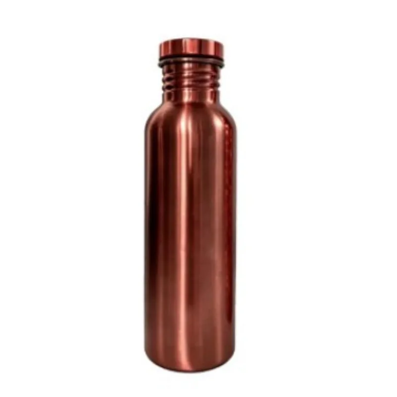 304 Stainless Steel Water Bottle Electroplated Copper Color Large Capacity Outdoor Portable Wide Mouth Flask