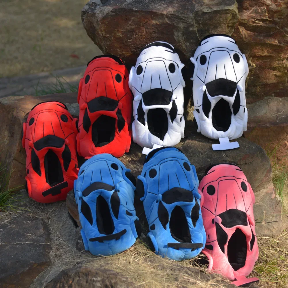 Fun Vehicle Shape Plush Slippers Racing Simulation Car Warm Soft Comfortable Non-Slip Shoes for Women Men Indoor Slippers Gifts