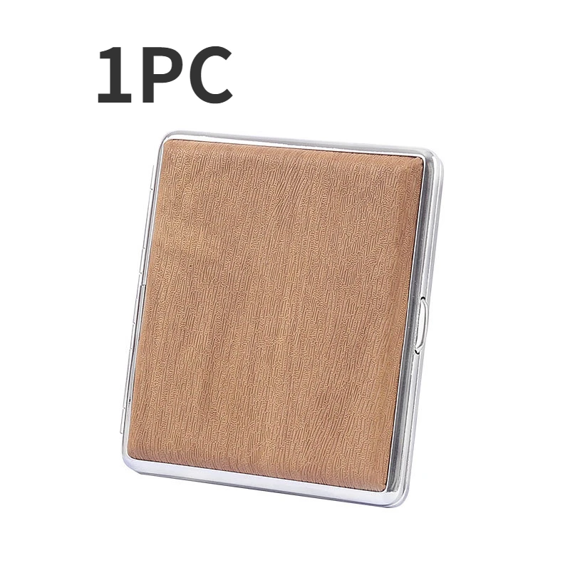 20PCS pack of PU leather cigarette boxes personalized imitation wood grain cigarette case men\'s cigarette Gadgets accessories