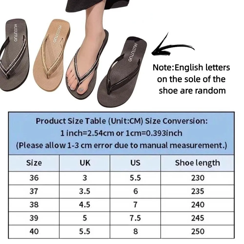 Chanclas de cristal grueso de EVA, sandalias deslizantes, zapatillas de uso exterior con diamantes de imitación, chanclas antideslizantes de fondo suave para ropa de playa