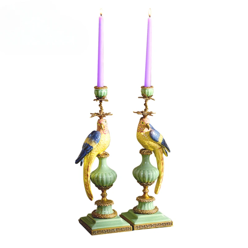 custom antique candle holders interior decorations birds Ceramic candlestick home decor living room