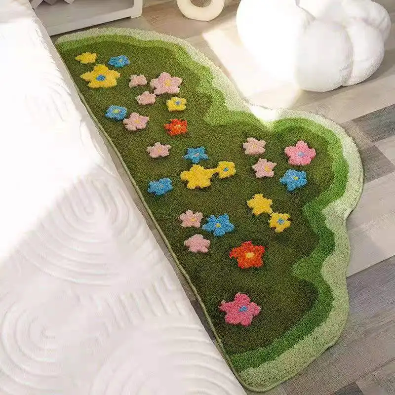 

VIKAMA Modern Simple Fresh Imitation Sheep Velvet Carpet Bedroom Bedside Non-slip Dirty Resistant Carpet Home Decoration