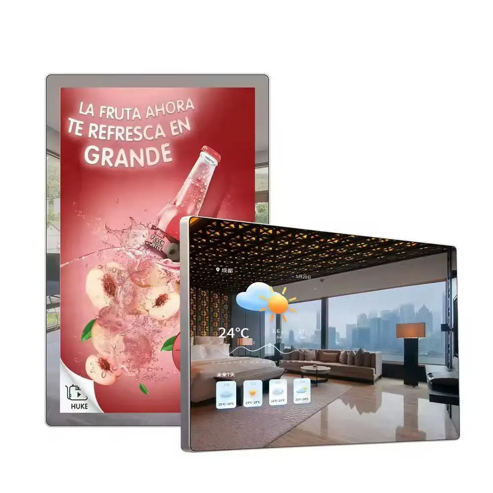

LED Mirror Display - Slim Digital Signage with Video Poster & Curtain Function for Advertising