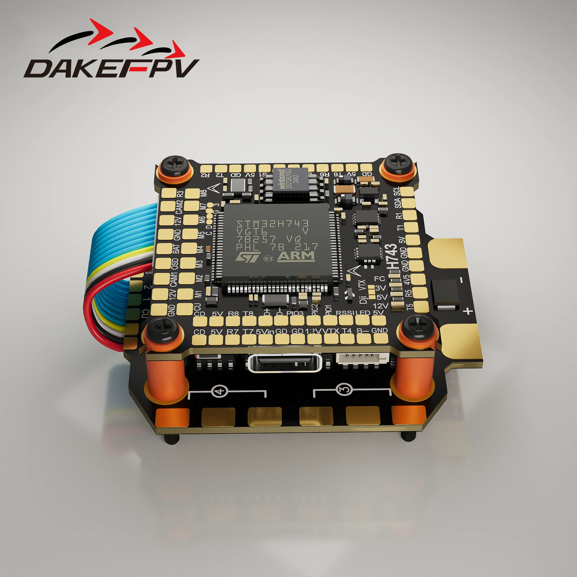 

DAKE H743 FC Stack/Flytower Flight Controller Board Barometer OSD 55A 60A 70A ESC for FPV Racing Drone Quadcopter