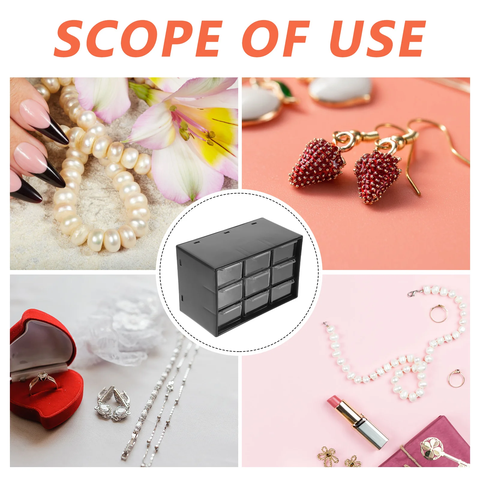 Drawer Style Storage Box Nine Grid Organizer Multipurpose Desk Stationery Holder Desk Organizer Desktop Storage Case