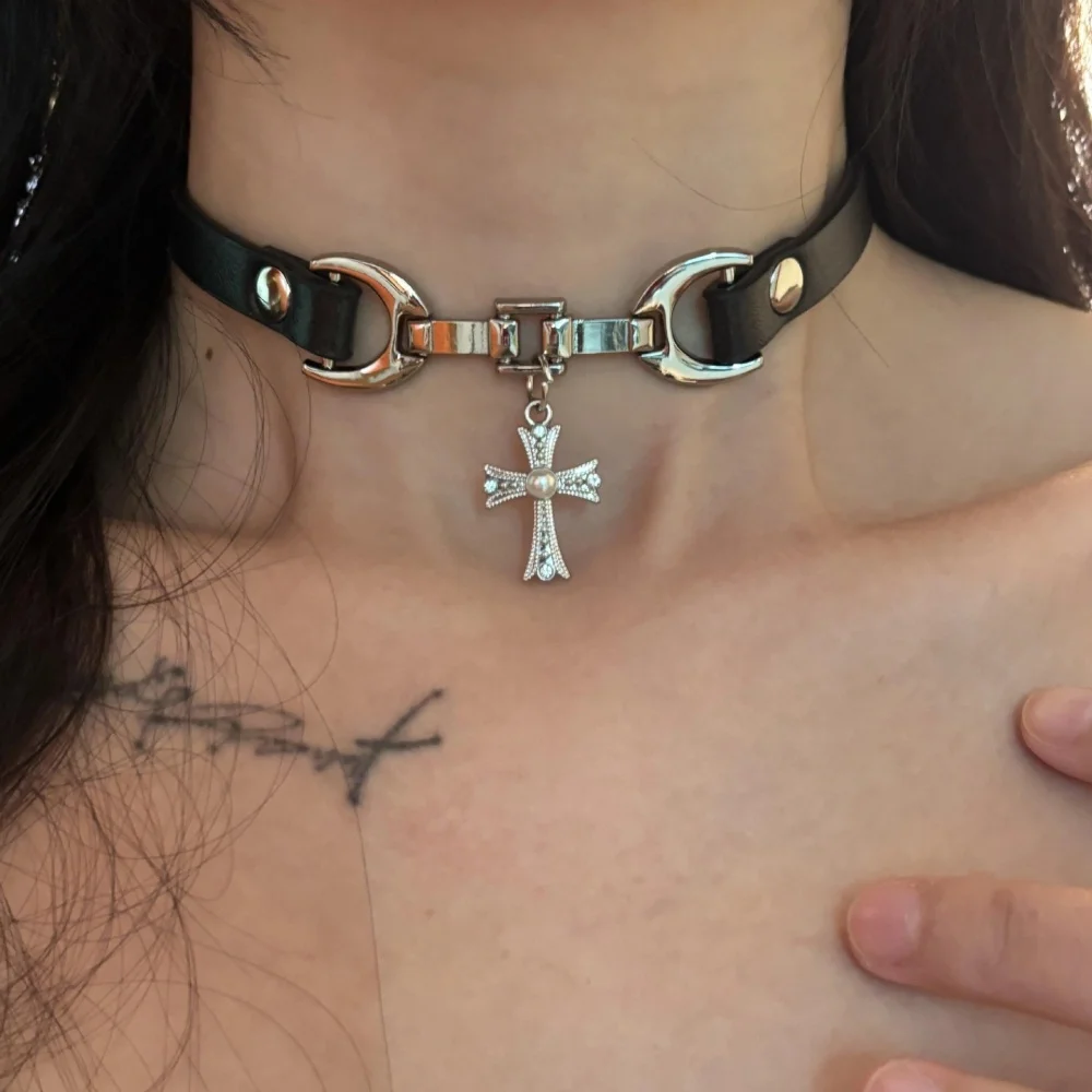 Y2K سحر بو الجلود مثير المختنق خمر القلائد للنساء التوابل الفتيات القوطي مجوهرات اكسسوارات هدية