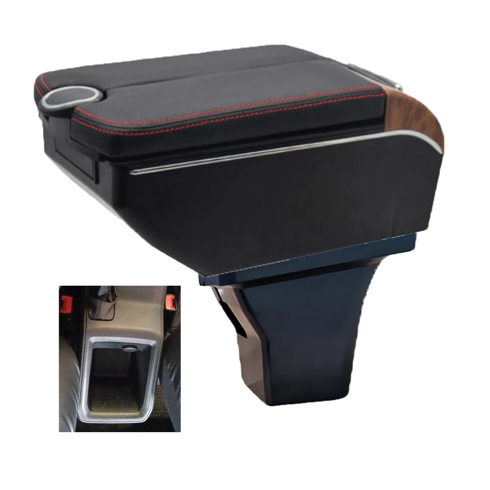 For Chevrolet Aveo Center Console Armrest Box Storage Elbow Rest Arm with Phone Charging USB Interface Cup Holder