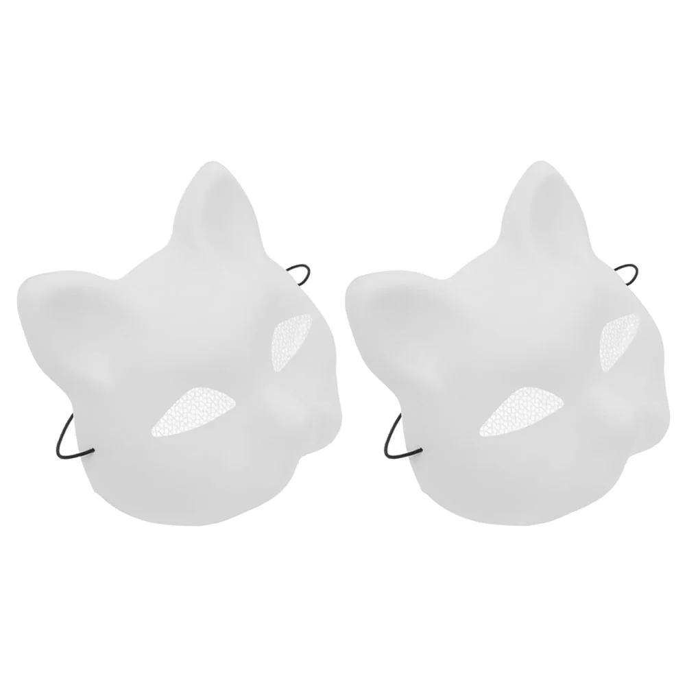 Fox Mask Blank Cat Face embrione bianco Halloween Decor maschere in maschera Party Makeup Costume puntelli Pvc