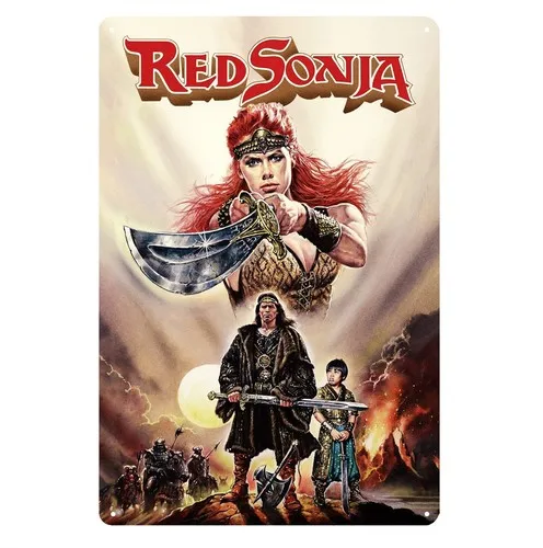 Red Sonja Arnold Schwarzenegger Film-Metallposter, Sammlerblechschild
