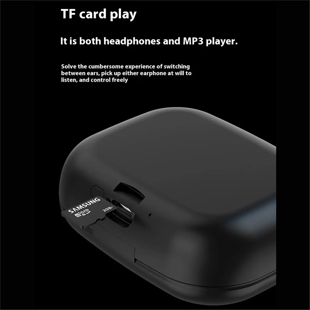 DT81 Headphones AI Translation Earbuds Real Time Intelligent Multifunction Touch Screen Earphones Wireless Bluetooth Black