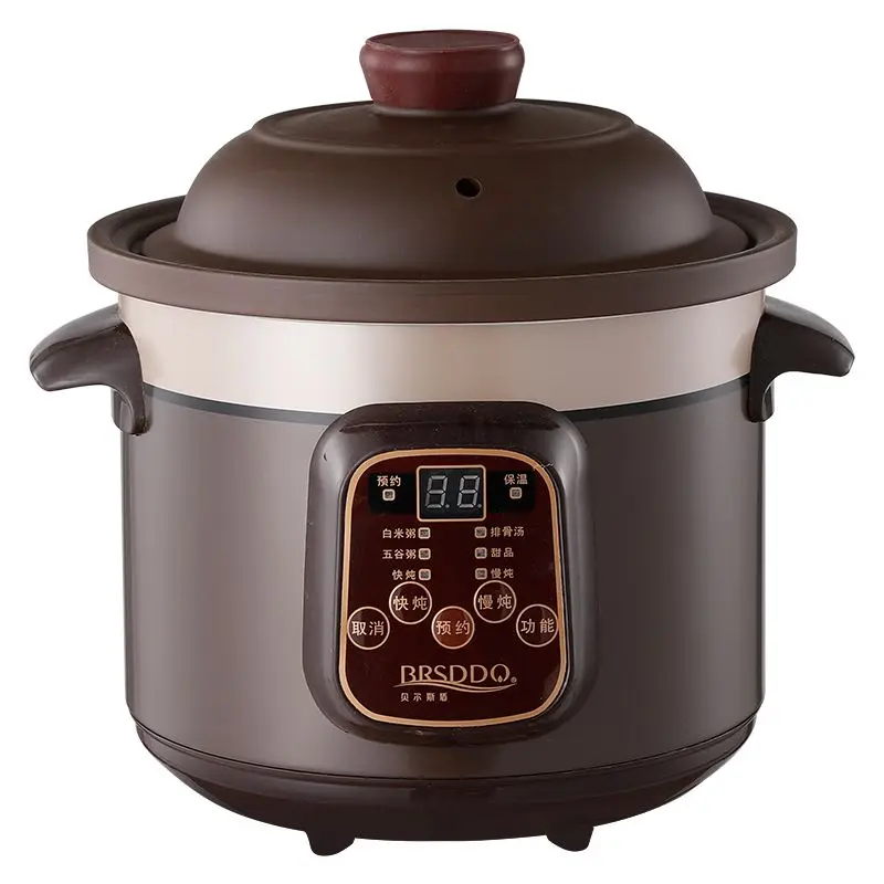 

Электрическая кастрюля для тушения, суповая кастрюля, запеканка, бытовой фиолетовый песок, автоматическая керамическая чашка для тушения, приготовление каши