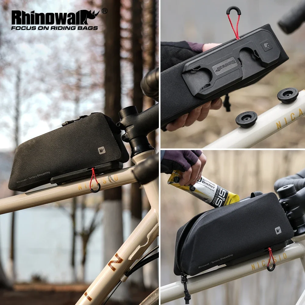 

Велосипедная сумка Rhinowalk на верхнюю трубу рамы, быстросъемная, водонепроницаемая, для передней рамы, быстрая установка и съемка, с креплением UFO Disc