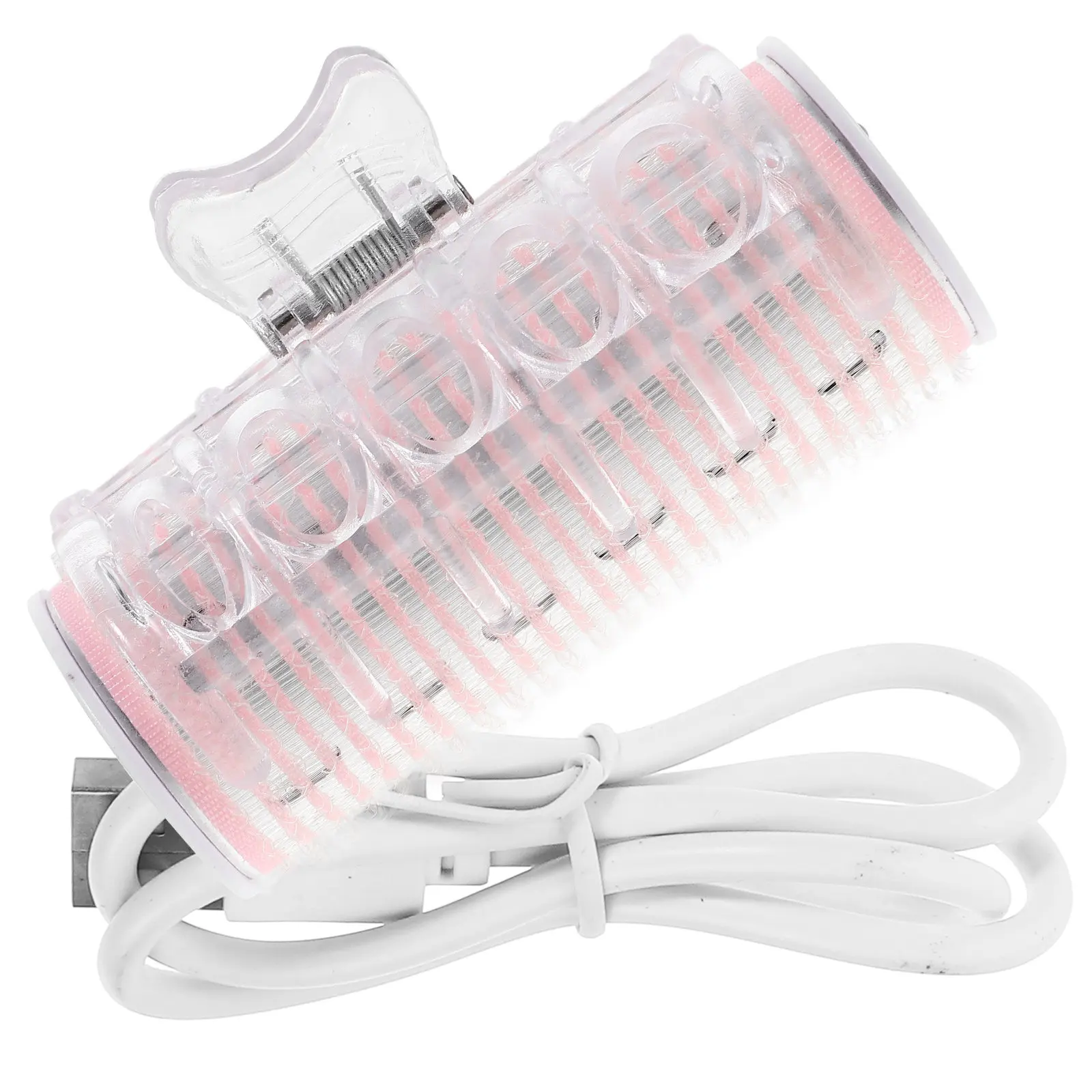 

USB Charging Hair Curler Bang Roller Pink Convenient Lightweight Temporary Hair Styling Tool Natural Curls for Women