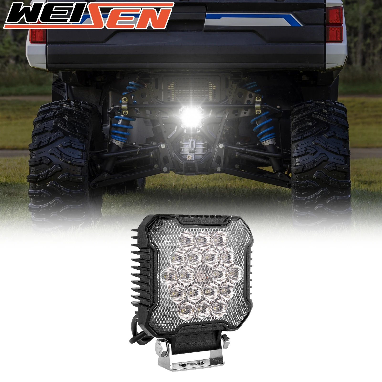 UTV 4 Inch Automatic Reversing Back-up Light 18 Led 36w Bolt-on for 2018+ Polaris Ranger XP 1000 Crew Accessories